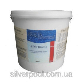 Средство для дезинфекции воды бассейна Quick Bromo AquaDOCTOR (в таблетках по 20 гр), 5 кг.